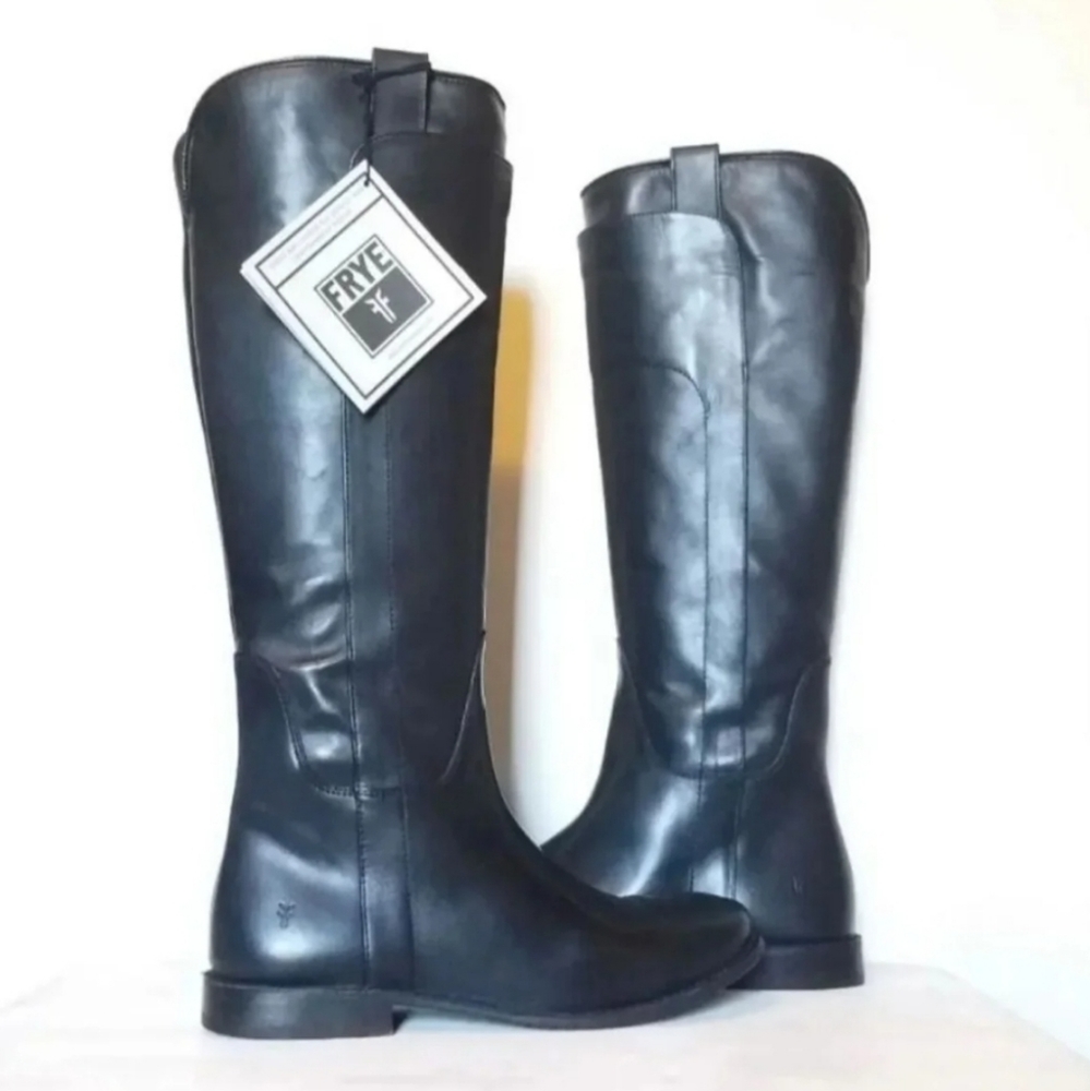 Frye 6.5 paige tall black leather boots